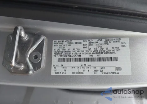 2014 Ford Escape S from USA, damaged, VIN 1FMCU0F70EUE47915